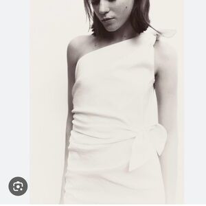 Zara One-Shoulder White Dress
